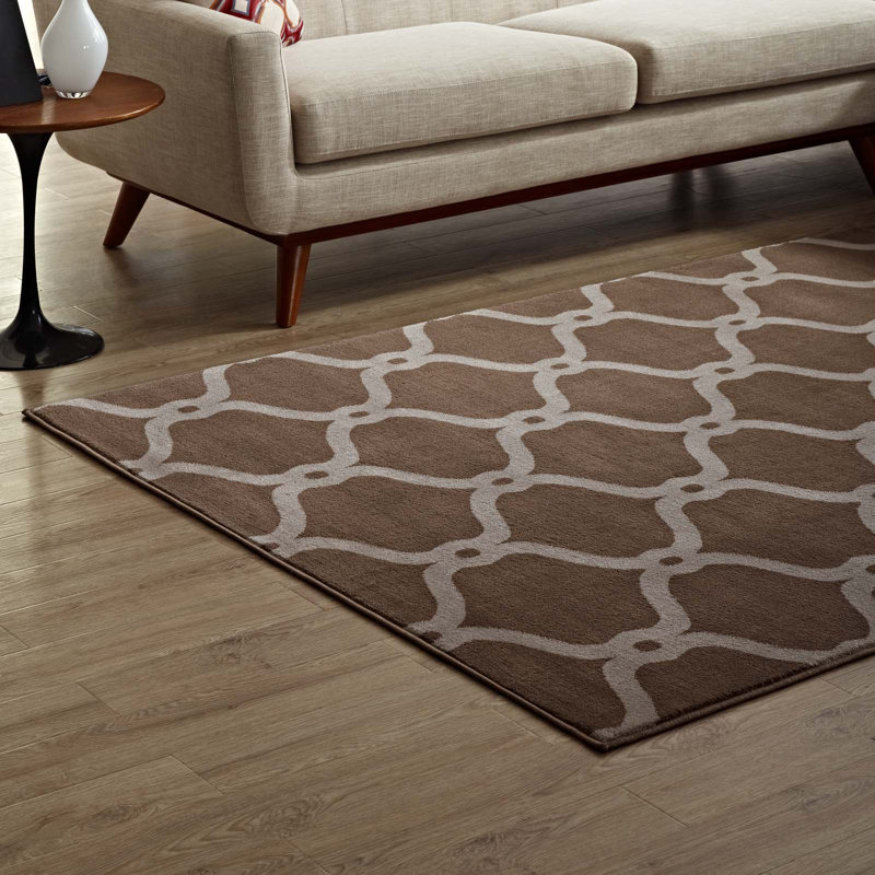 Modway Beltara Chain Link Transitional Trellis Area Rug, Rectangle 5' x 8'