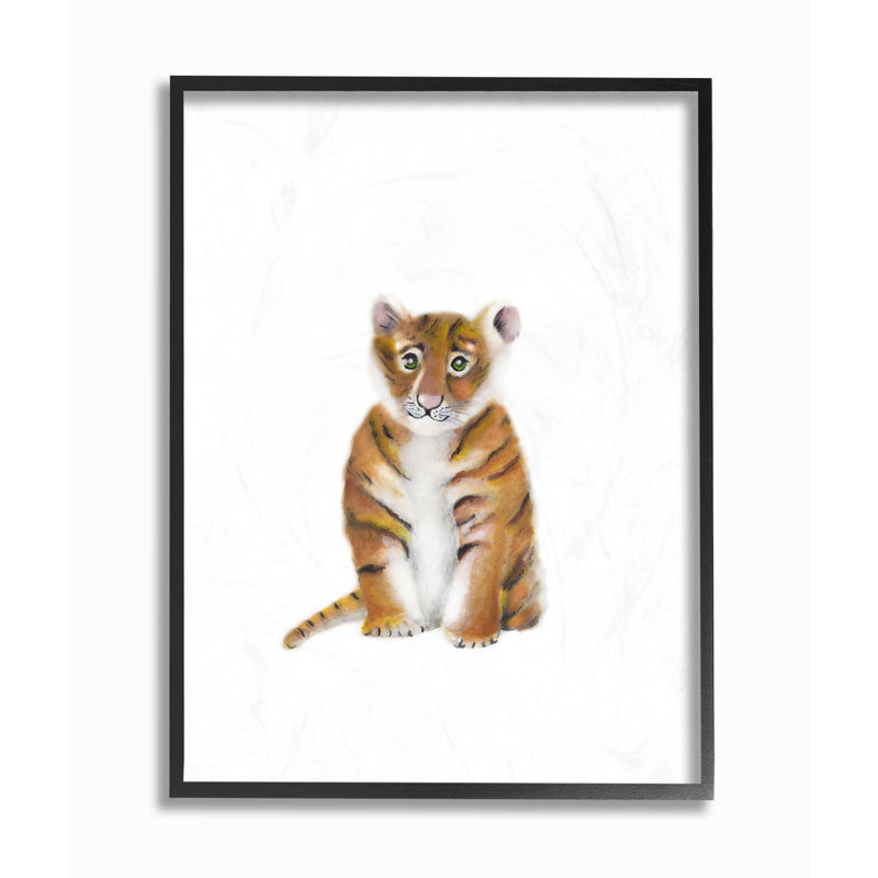 Art animalier Gupton Tiger, H 20 po x l 16 po x P 1,5 po, Cadre noir