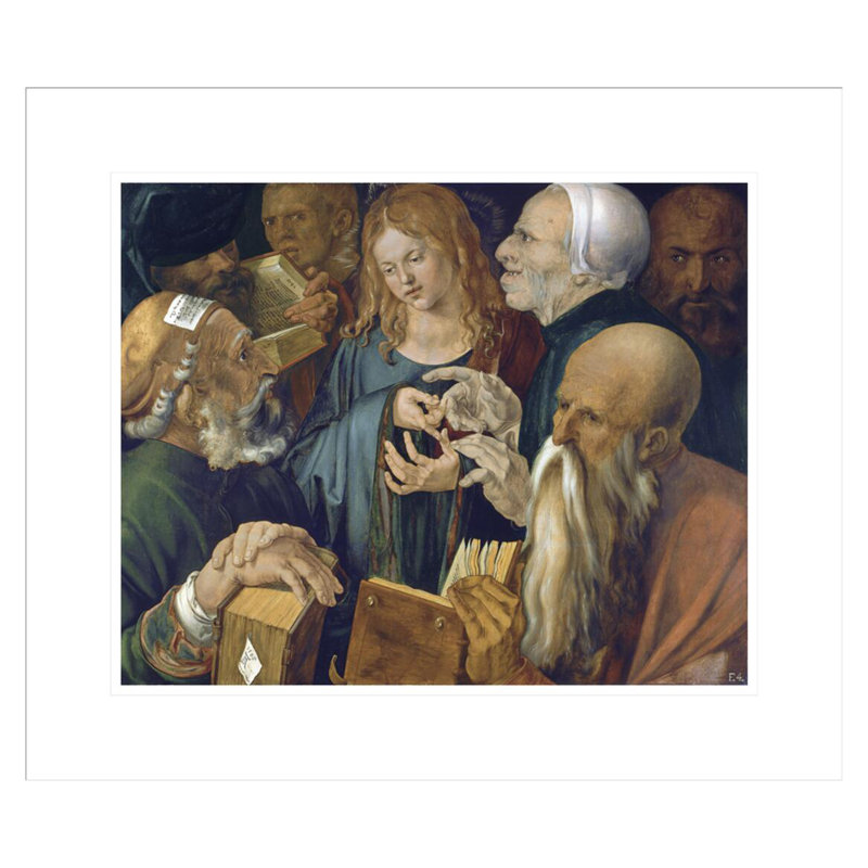 «Jesus Parmi les Docteurs» par Albrecht Dürer, impression giclée encadrée, 17.75" H x 20.71" W