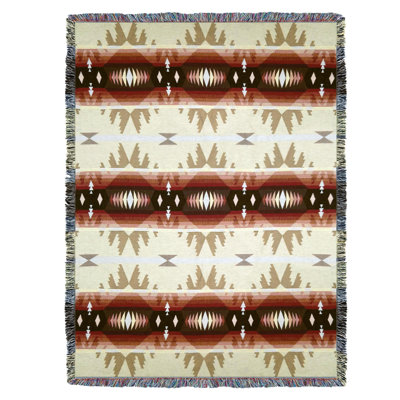 Couverture jaune Cimarron de Pure Country Weavers - Inspiration amérindienne du Sud-Ouest - Jeté en tapisserie tissée en coton - Fabriqué aux États-Unis (72 x 54)