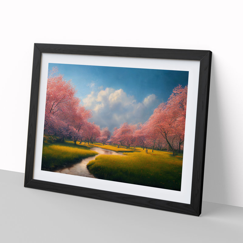 Miraculous Spring Forest - Single Picture Frame Print, 46cm H x 64cm W, Black Framed
