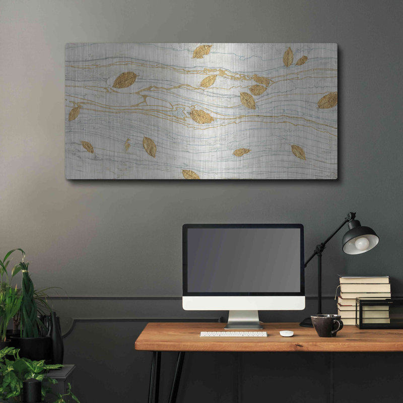 «Golden Fossil Leaves» par James Wiens, H 24 po x l 48 po