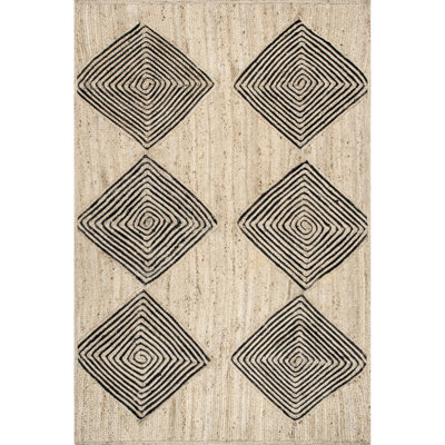 Axel Diamond Jute Natural Area Rug