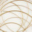 Metal Overlapping Circle Design Abstract Gold Wall Decor with White Wood Backing