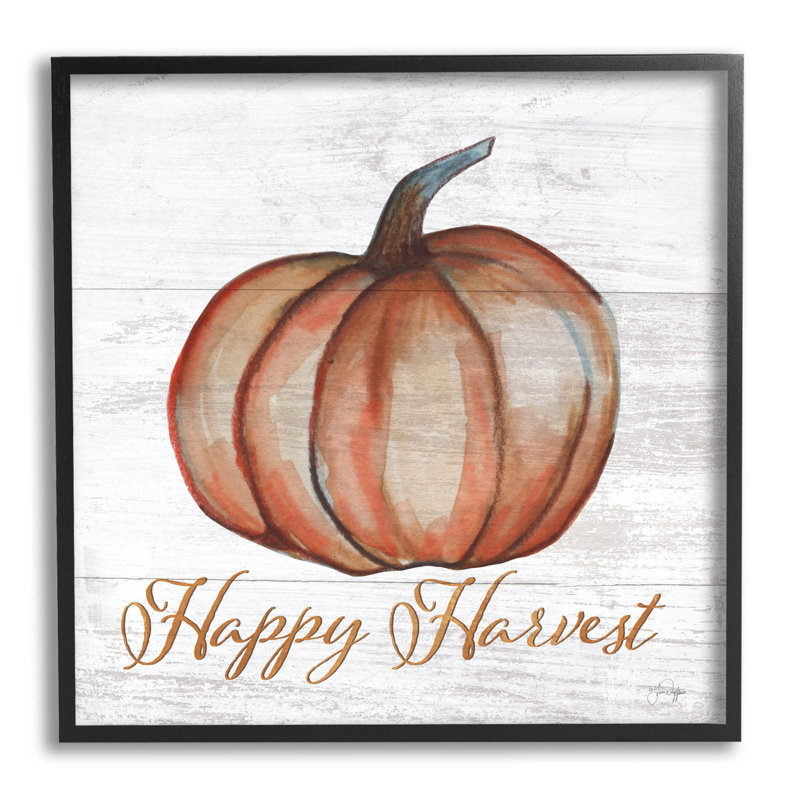 «Happy Harvest Pumpkin Country» à -311, Cadre noir, H 12 po x l 12 po x P 1,5 po