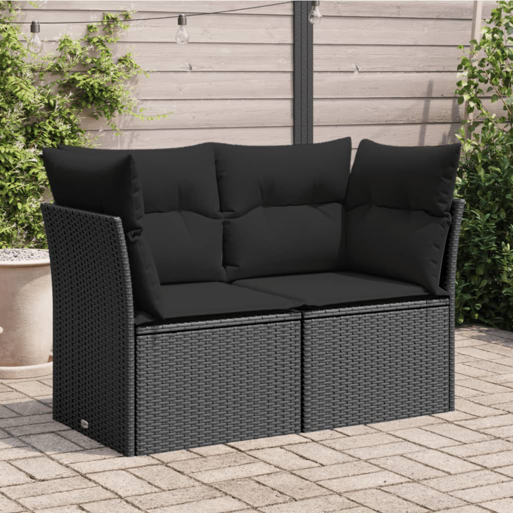 Vidaxl Gartensofa mit Kissen 2-Sitzer Beige Polyrattan