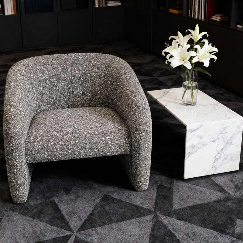 Chaise d'appoint moderne en tweed brun et gris