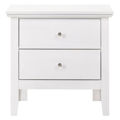 Table de chevet transitionnelle blanche élégante