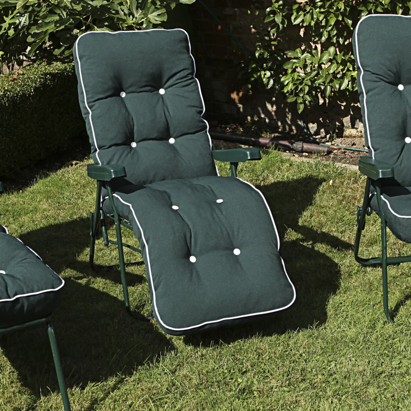 Leni 171cm Long Reclining Single Chaise with Cushions, Hunter, Green