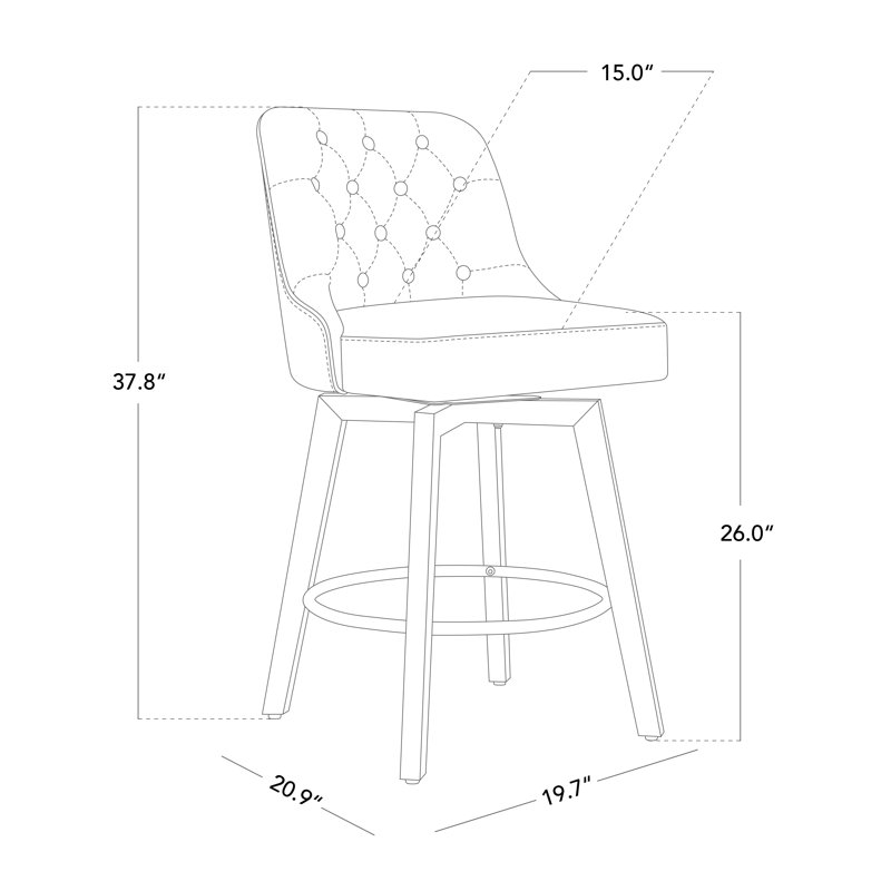 Arjean Swivel Upholstered Counter Stool, White
