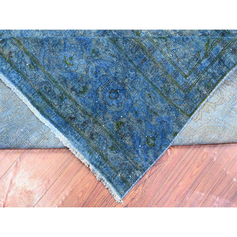 Tapis oriental rétro Zoroastrian Kerman 7 pi 2 po x 12 pi 5 po