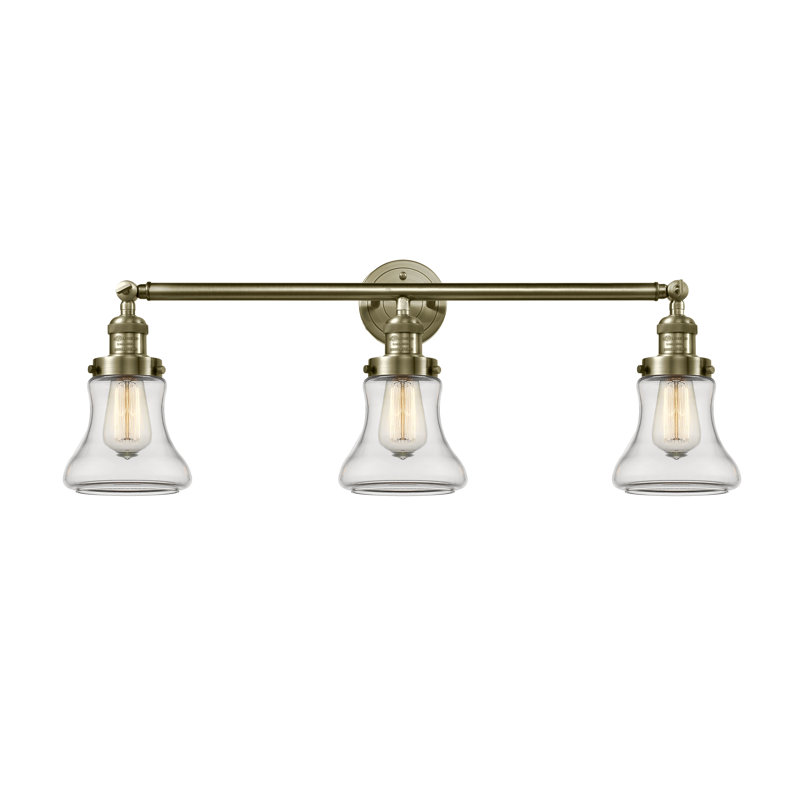 Edda 3 - Light Dimmable Vanity Light, Clear, Antique Brass, 6 Watt Vinage LED Bulb