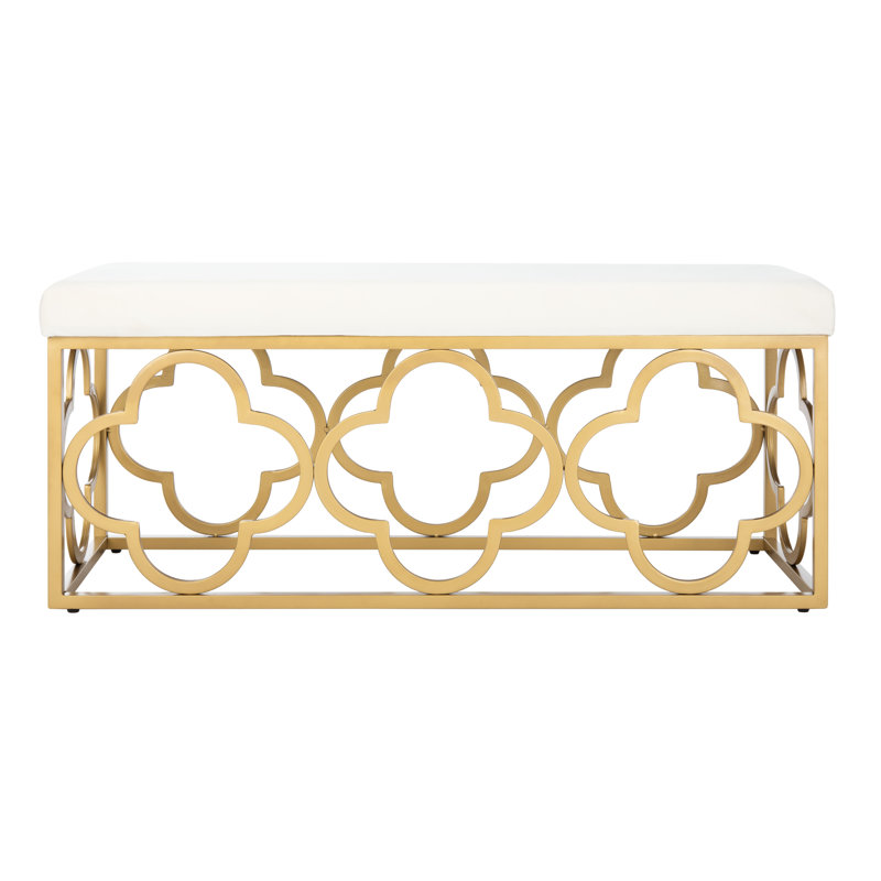 Rainn Velvet Upholstered Bench, Cream