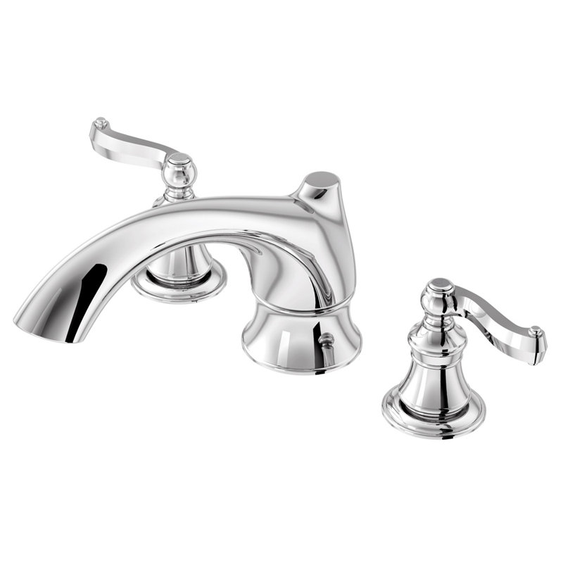 Scroll 2 Handle Deck Roman Tub Faucet, Chrome