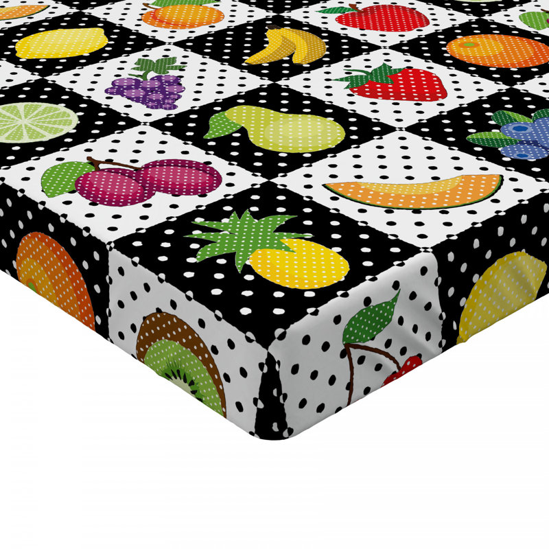 Microfiber Geometric Fitted Sheet, Queen Fitted Sheet