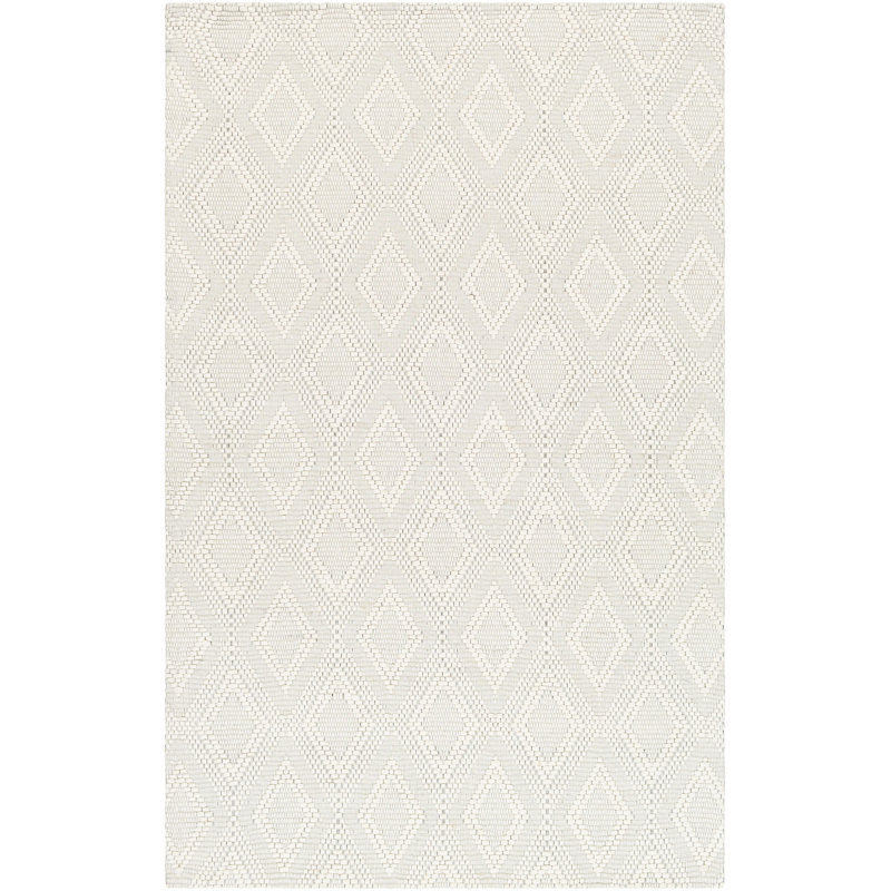 Rectangle Ronnasia Geometric Polyester/Wool Area Rug in Cream, Rectangle 9' x 12'