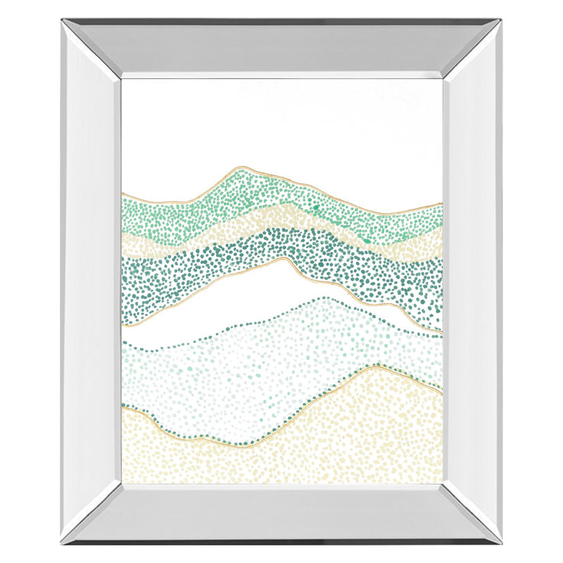 Art mural Terra Dots I - 22 po x 26 po - Cadre en miroir