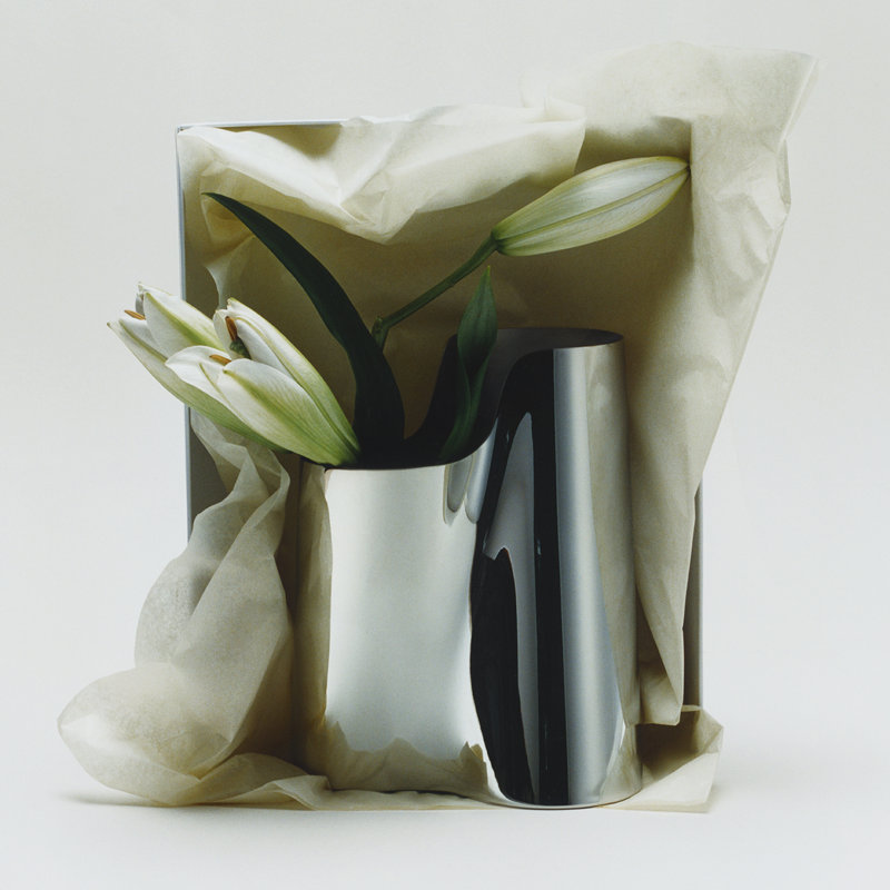 LITUUS Vase, Medium, in stainless steel, 8.03" H x 5.23" W x 6.25" D