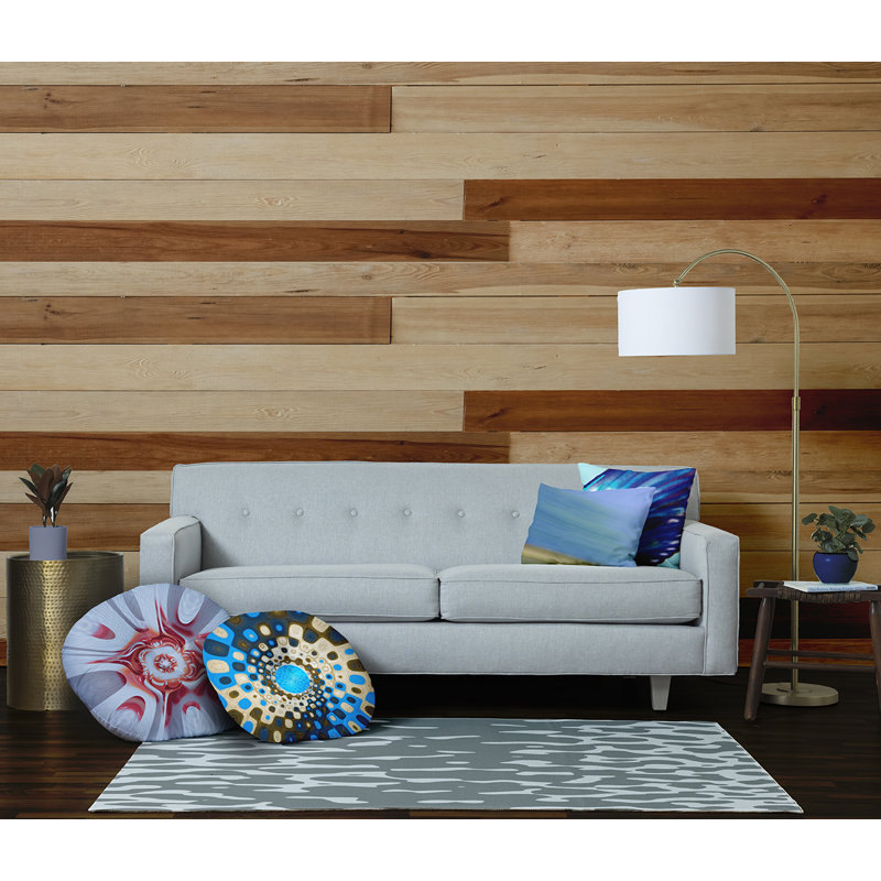 190_Oreiller de plancher touffeté bohémien et éclectique, 26 po x 26 po