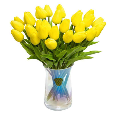 Artificial Tulip Flowers Fake Flower Bouquet for Wedding Party Home Decor (Set of 25)