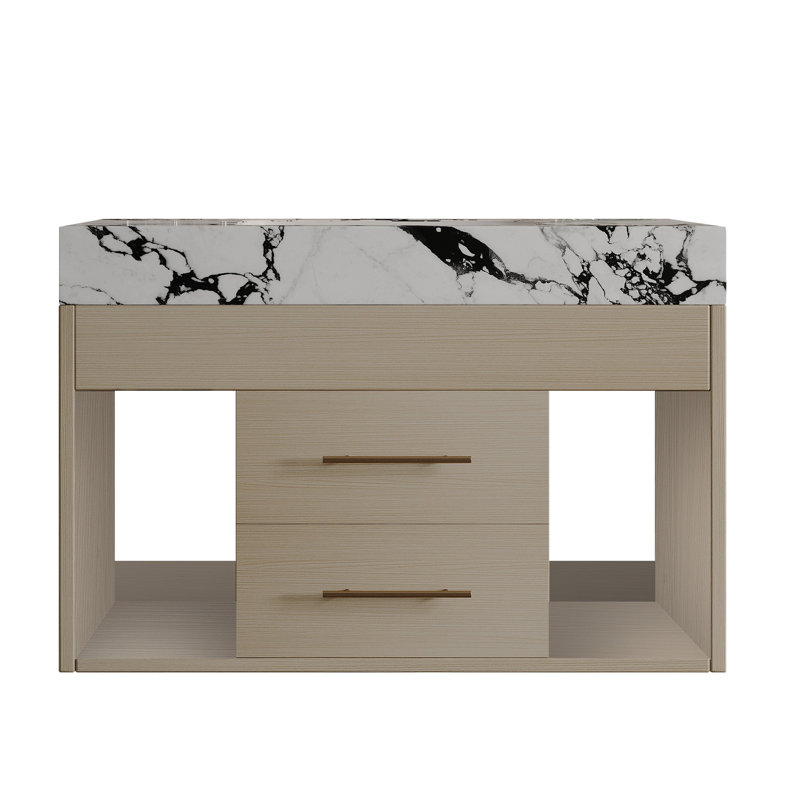 Ensemble de meuble-lavabo flottant 29,9 po avec lavabo encastré en céramique et surface en céramique