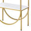 Élégant bureau d'ordinateur blanc brillant avec pieds dorés et 2 tiroirs avec compartiments de rangement contemporains pour bureau moderne