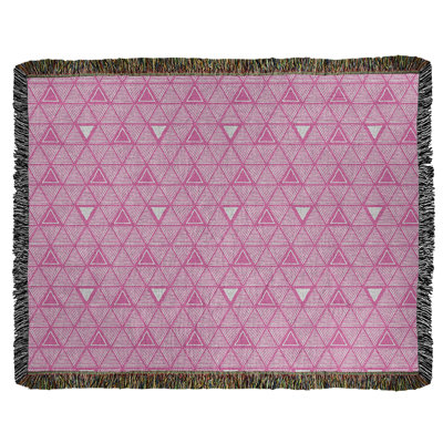 Couverture en coton tissé à triangles dessinés à la main Classic