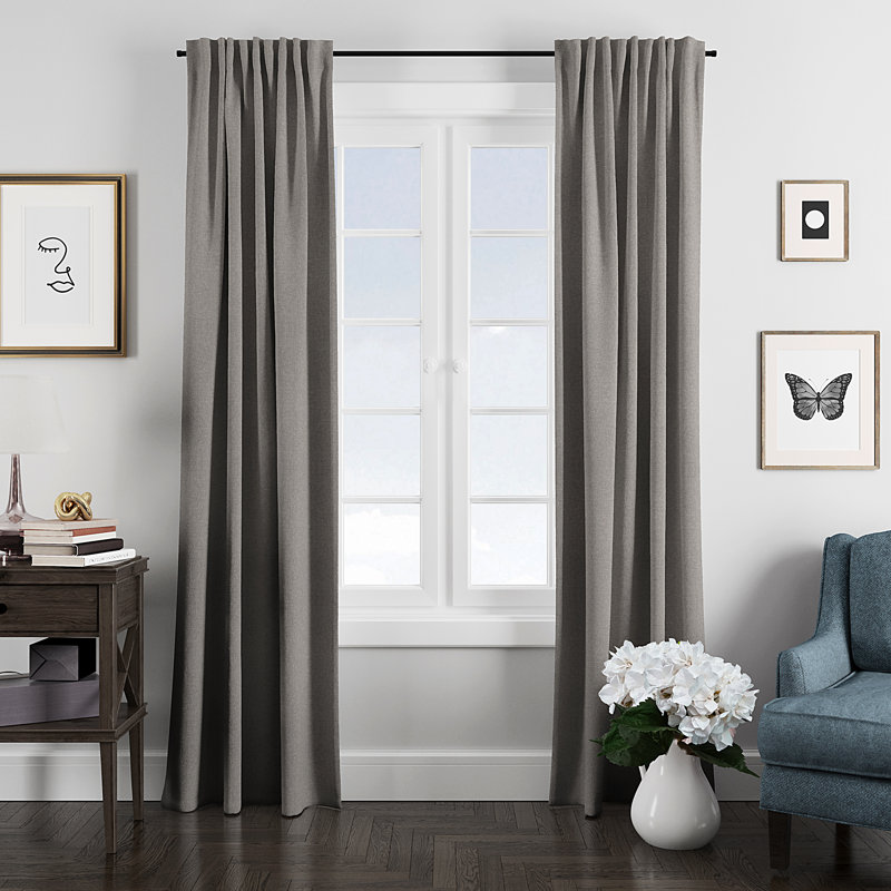 Panneau de rideau Aldon 96 po de long - chacun, Taupe, L 50 po x L 120 po