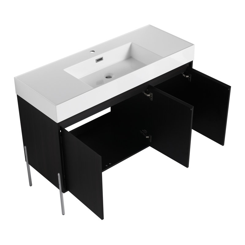 Meuble-lavabo autoportant 48 po avec lavabo en résine