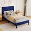 Tête de lit et pied de lit en velours avec revêtement matelassé-2075244574-2075244573