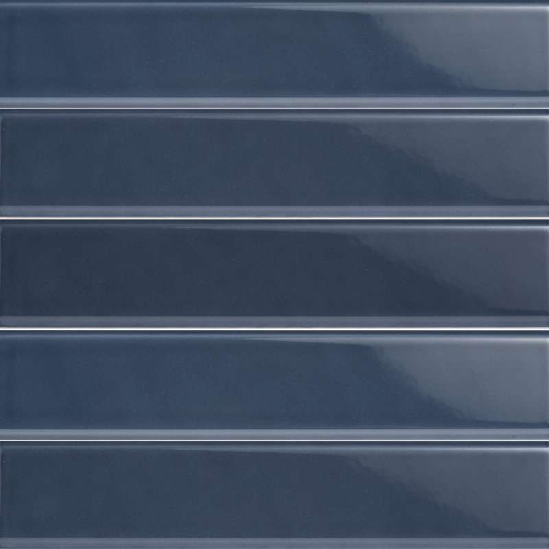 Tinte 2" x 10" Beveled Glossy Subway Italian Wall Tile, Lucido Blue