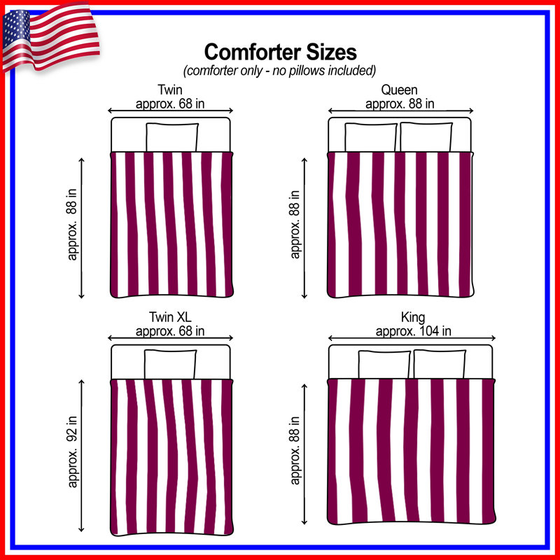 Vertical White Stripes Comforter, Twin Extra Long
