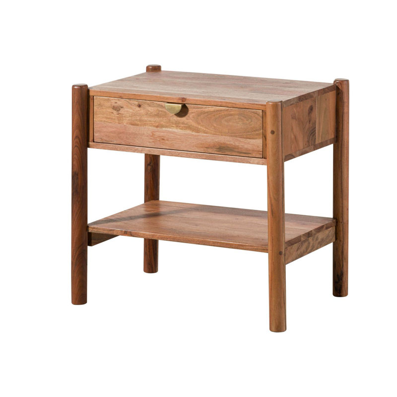 KOPENHAGEN 60cm W Solid Wood Bedside Table