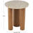 Cristian Cole And Grey Wood Side End Accent Table With Beige Round Marble Tabletop