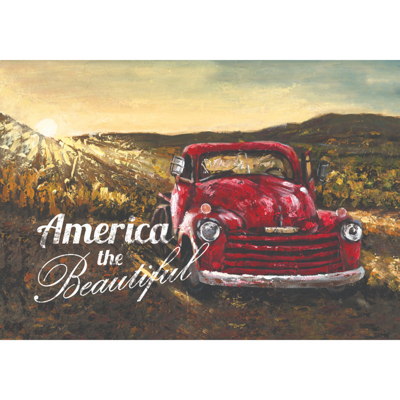 America The Beautiful Truck - Wrapped Canvas Art Prints, 61cm H x 91cm W