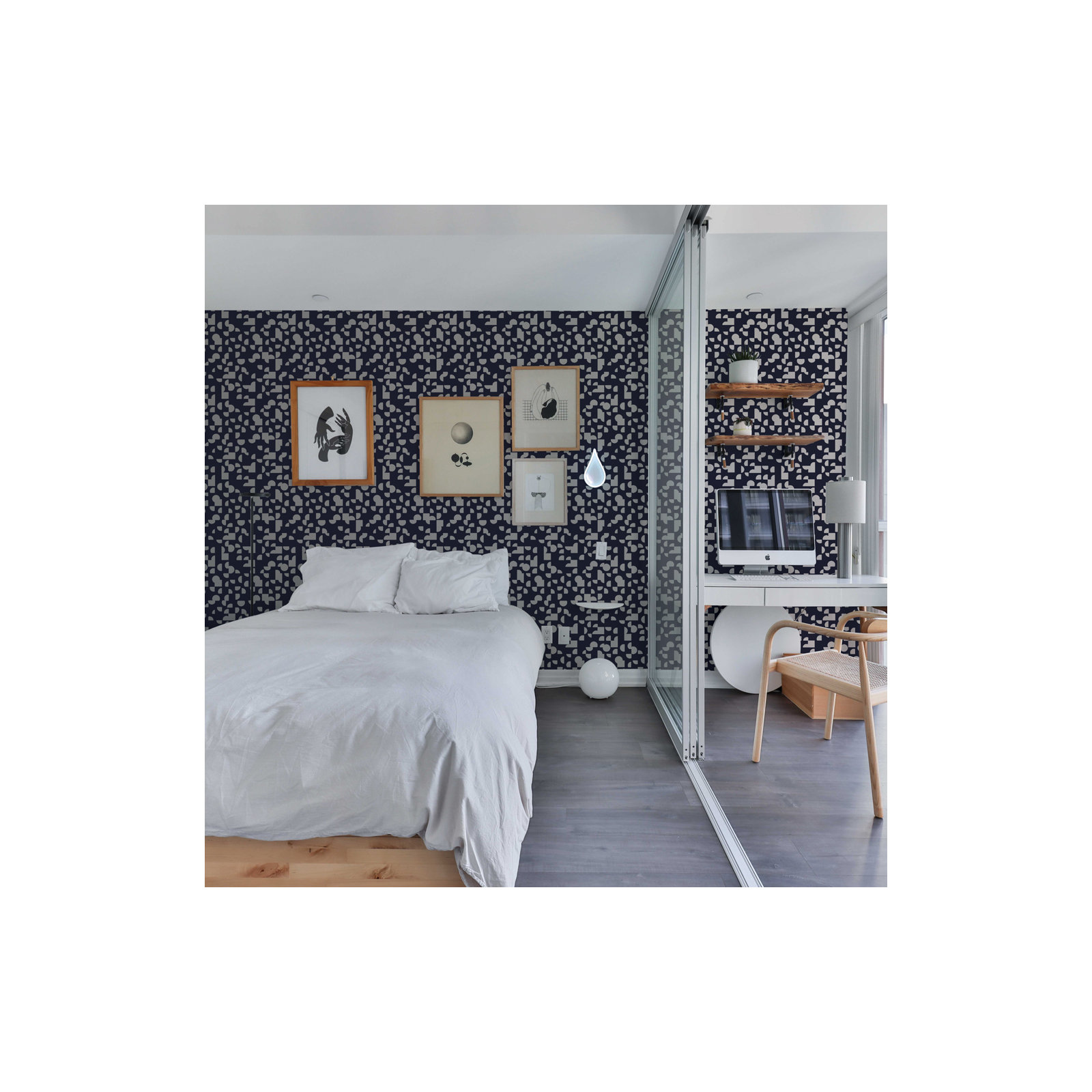 Mod Geo Peel and Stick Wallpaper, Blue