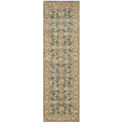 Antiquity Hand-Tufted Teal Blue / Taupe Area Rug