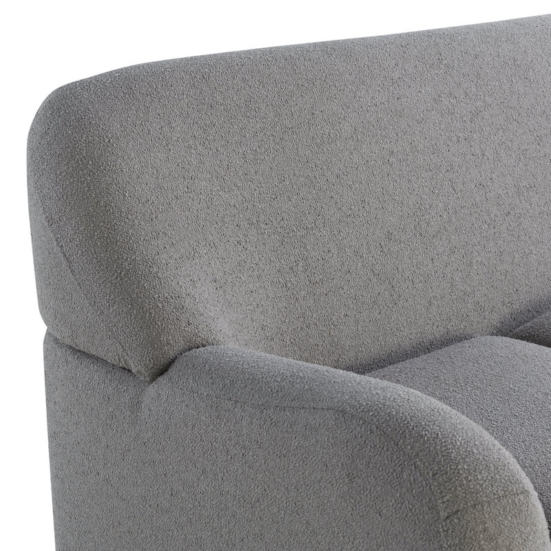 Emily 57.1" Modern Boucle Upholstered Loveseat, Gray