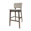 De 2 chaises modernes de style Mid-Century - Assise et dossier en tissu beige sur bois d'hévéa avec des pieds fuselés élégants et une construction robuste