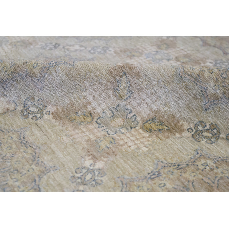 Ziegler Hand-Knotted High-Quality Green Area Rug