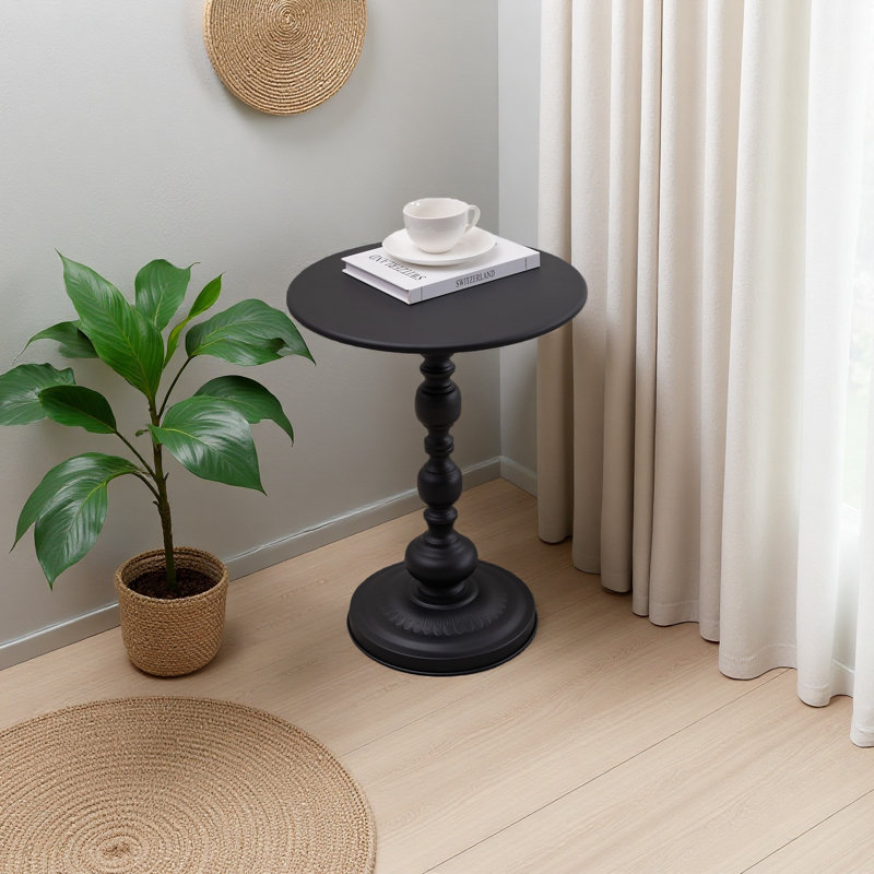 Table basse en métal vintage, table d'appoint ronde pour table de chevet et table d'appoint
