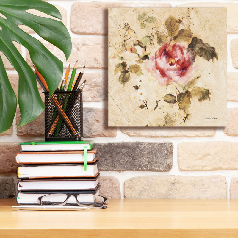 «Red Roses 2» par Cheri Blum, art mural rouge sur toile Red Barrel Studio®, H 12 po x l 12 po x P 0,75 po