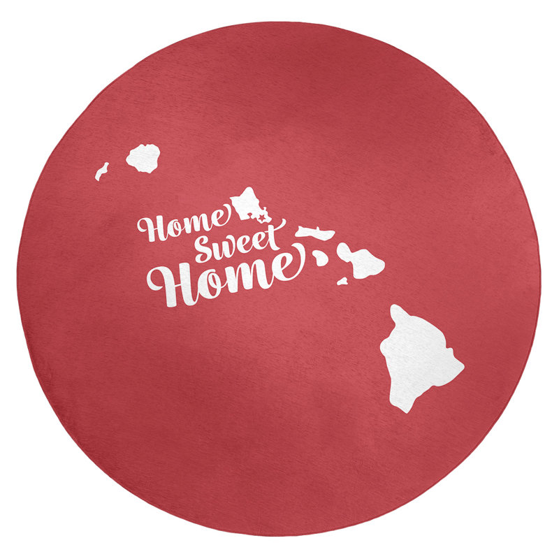Tapis en poly-chenille honolulu à la maison, Rond 5 pi