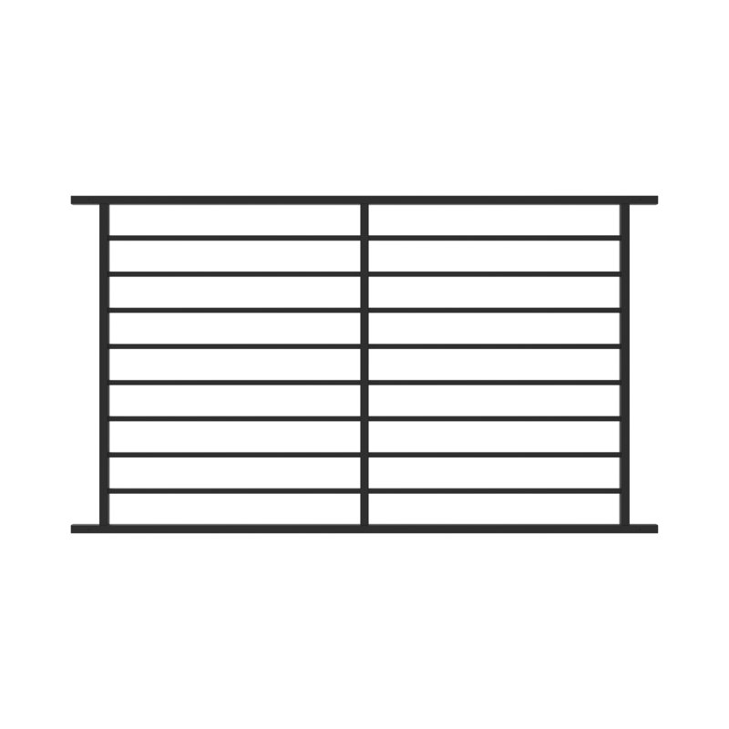Fe26 Axis Steel Railing Level Panel, 40" H x 72" W
