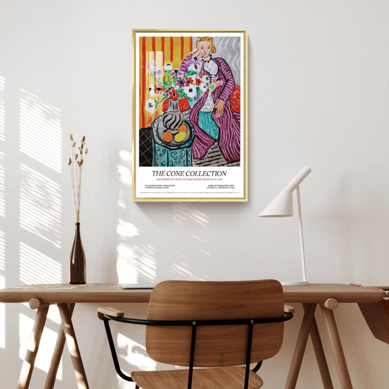 Matisse, reproduction d'art, L 12 po x H 16 po x P 1,3 po, Encadrement doré