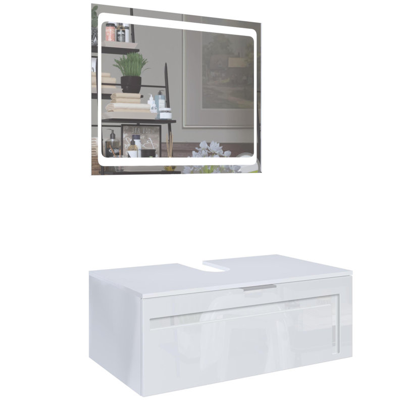 Kerner 960mm Wall Mounted Vanity Unit, White 