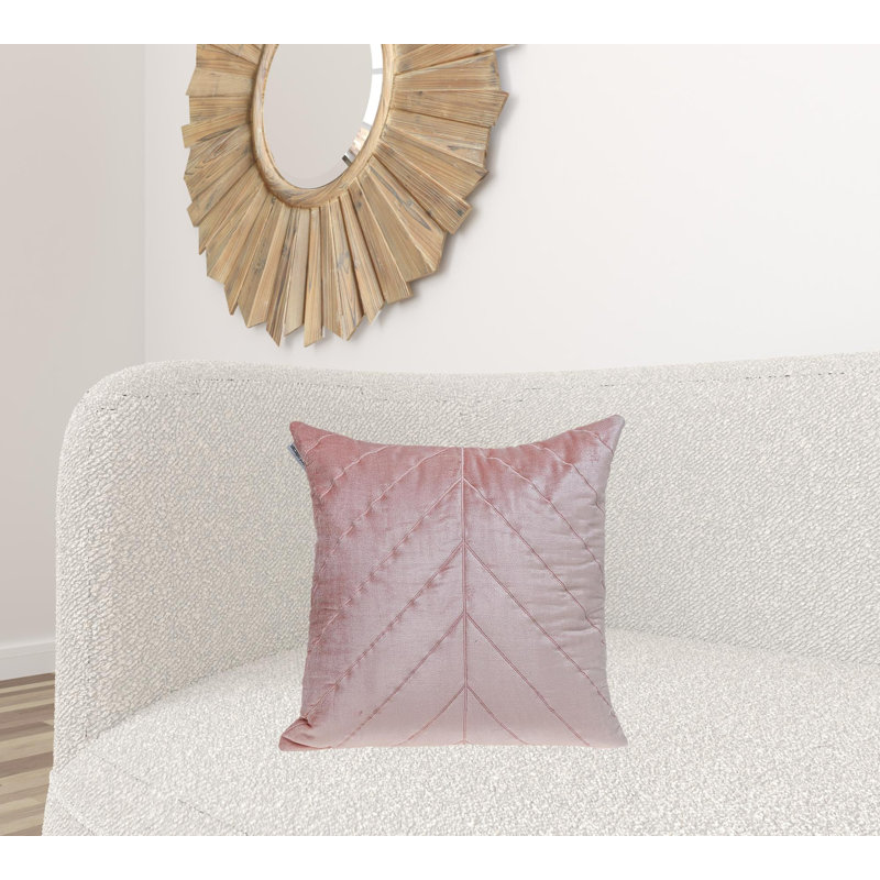 Coussin décoratif en velours matelassé rose, Rose