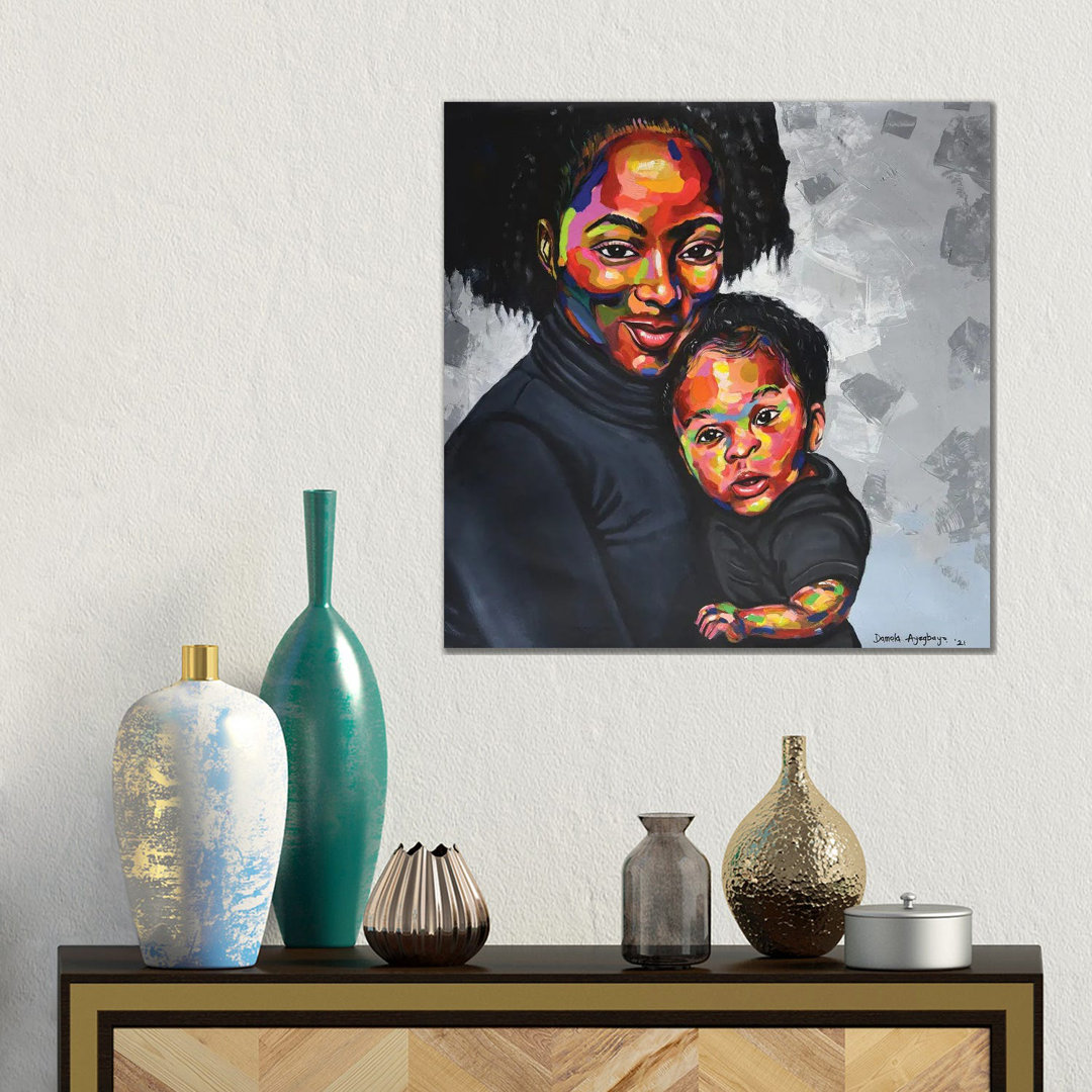 Mütterliche Bindung II von Damola Ayegbayo - Galerie-verpackte Leinwand Giclée auf Leinwand