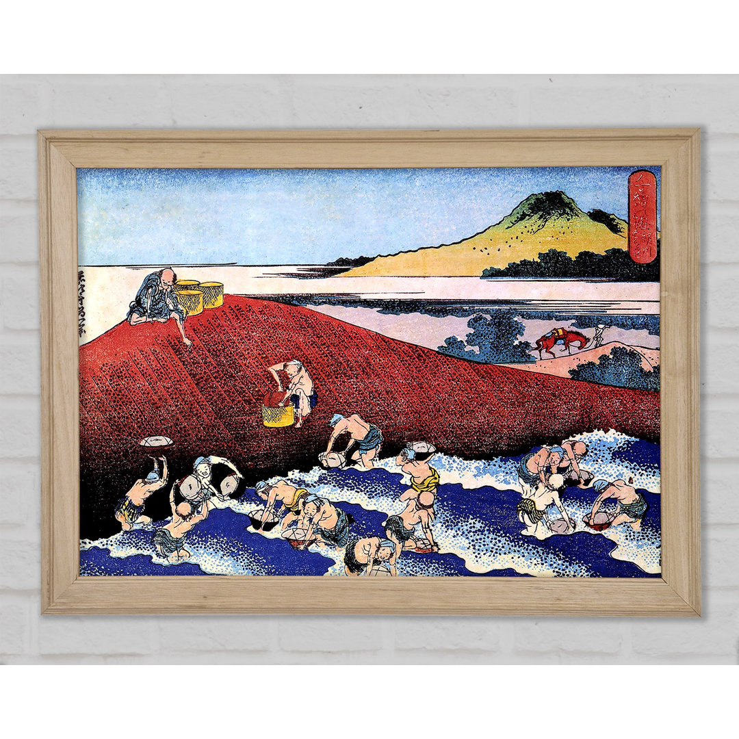 Meereslandschaft mit Fischern von Hokusai - Einzelner Bilderrahmen Kunstdrucke