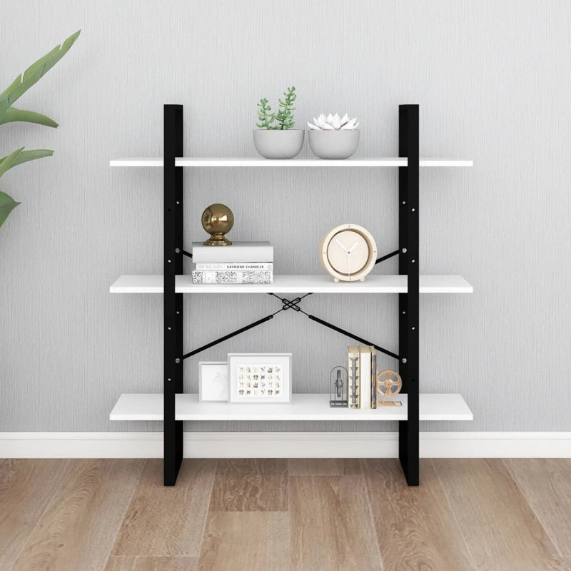 Bibliothèque Canne en bois d'ingénierie, Gris, (2 tablettes) H 27,6 po x l 31,5 po x P 11,8 po